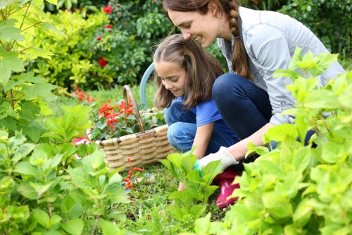 Landscaping team checking details of a customer complaint