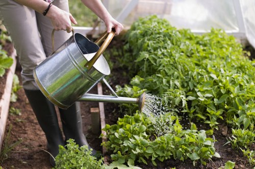 Workers handling waste safely during a landscaping project